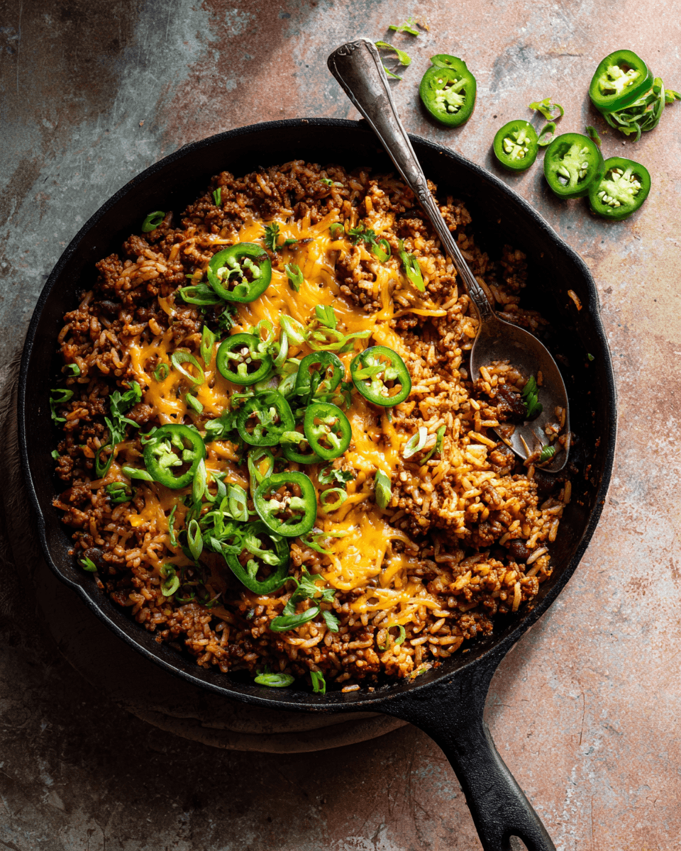 €3,40 P.P. • CHEESY TACO RICE UIT ÉÉN PAN (PROTEÏNEBOM).