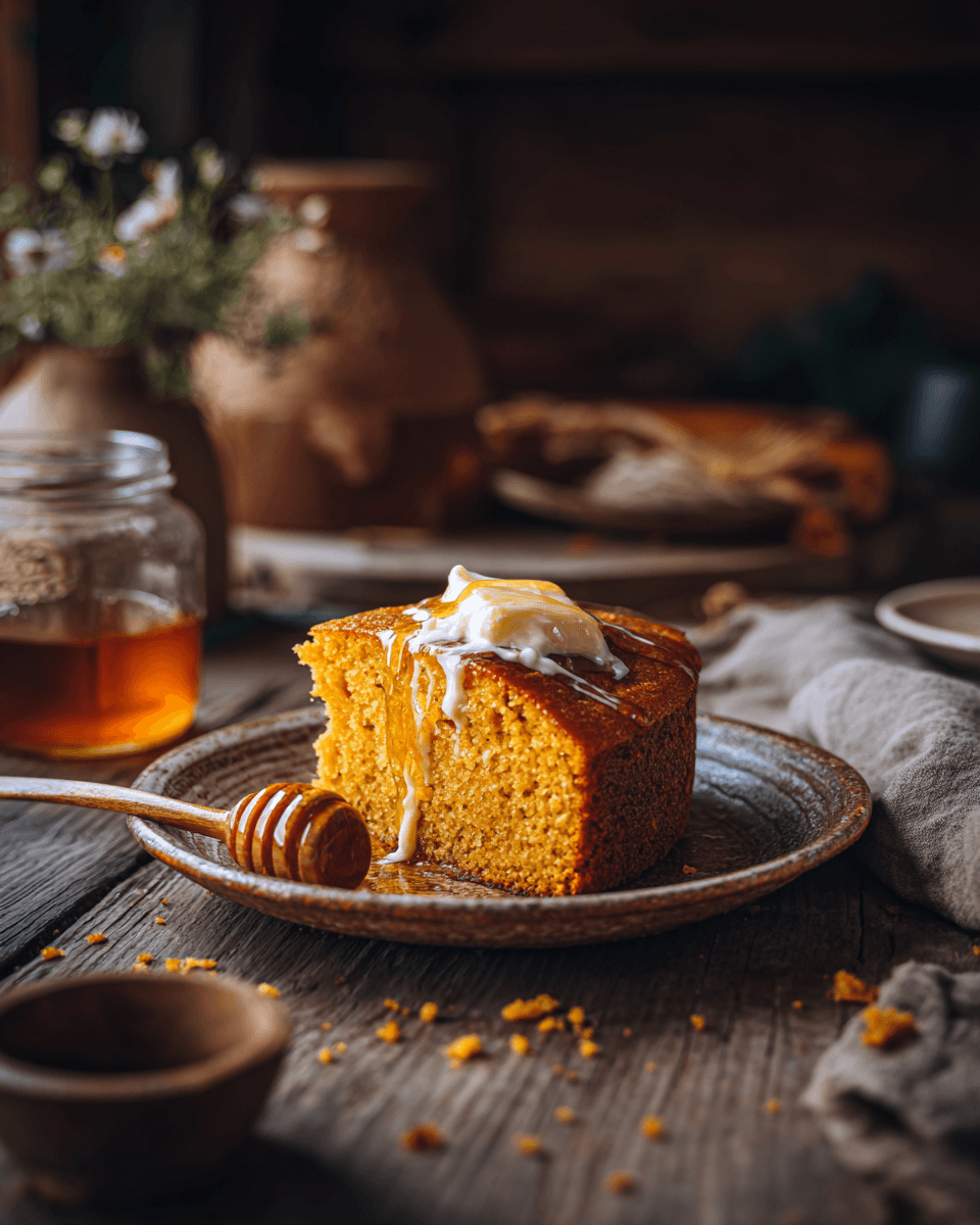 €1,60 P.P. • HONING-BOTER MAÏSBROOD MET ZOETE AARDAPPEL (ZOET & MEGA MOIST).
