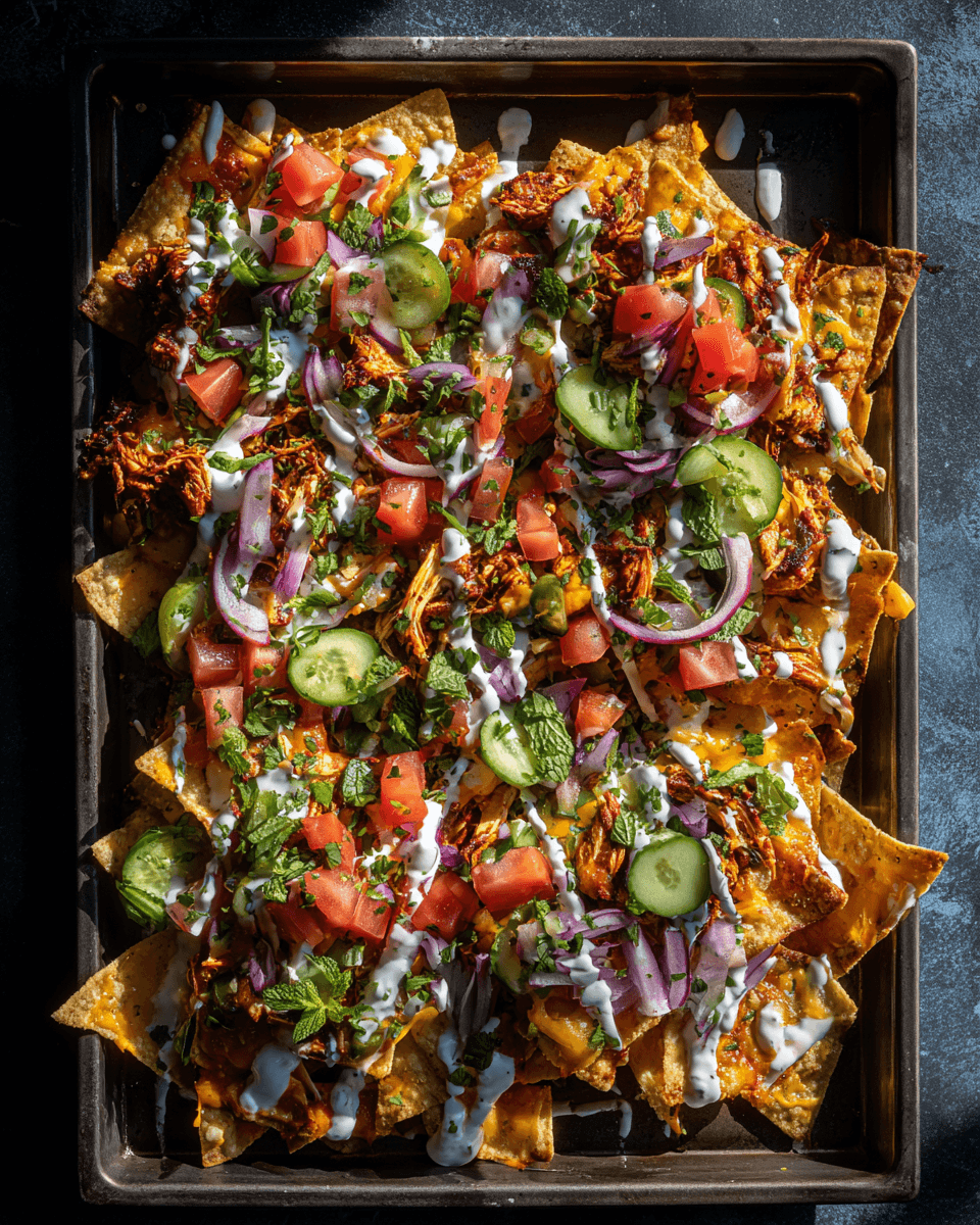 €4,80 • FANCY LOADED NACHOS MET GEKRUIDE KIPDIJ & LIMOENCREMA.
