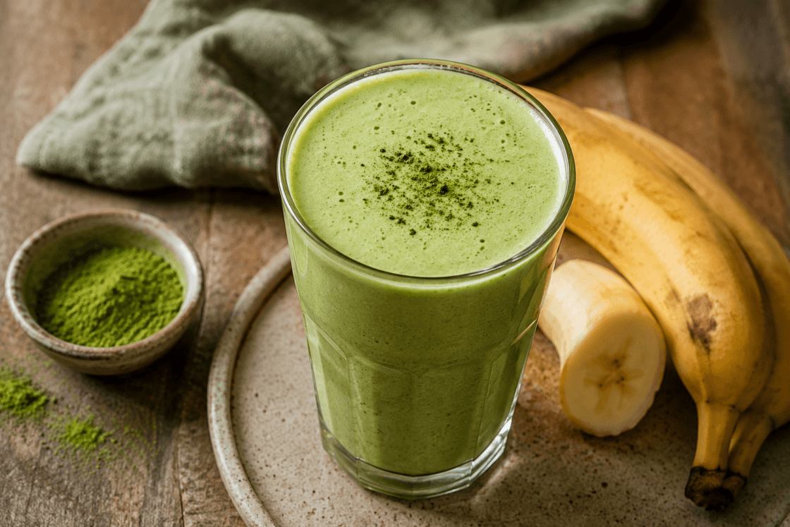 €2,30 • ROMIGE MATCHA BANANEN SMOOTHIE.
