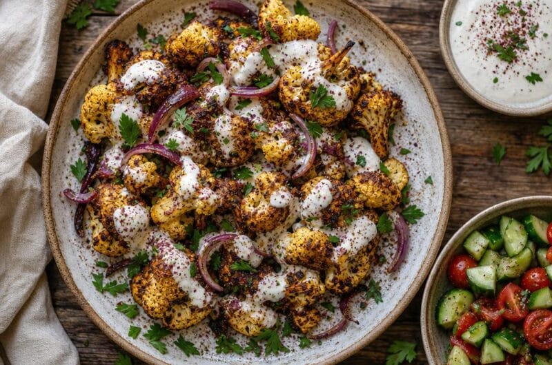 Bloemkoolshoarma uit de oven met knoflookyoghurt