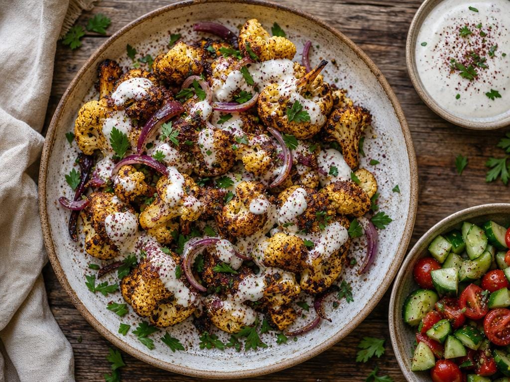 €1,20 • BLOEMKOOLSHOARMA UIT DE OVEN MET KNOFLOOKYOGHURT.